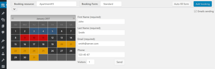 Booking extranet access for travel agents